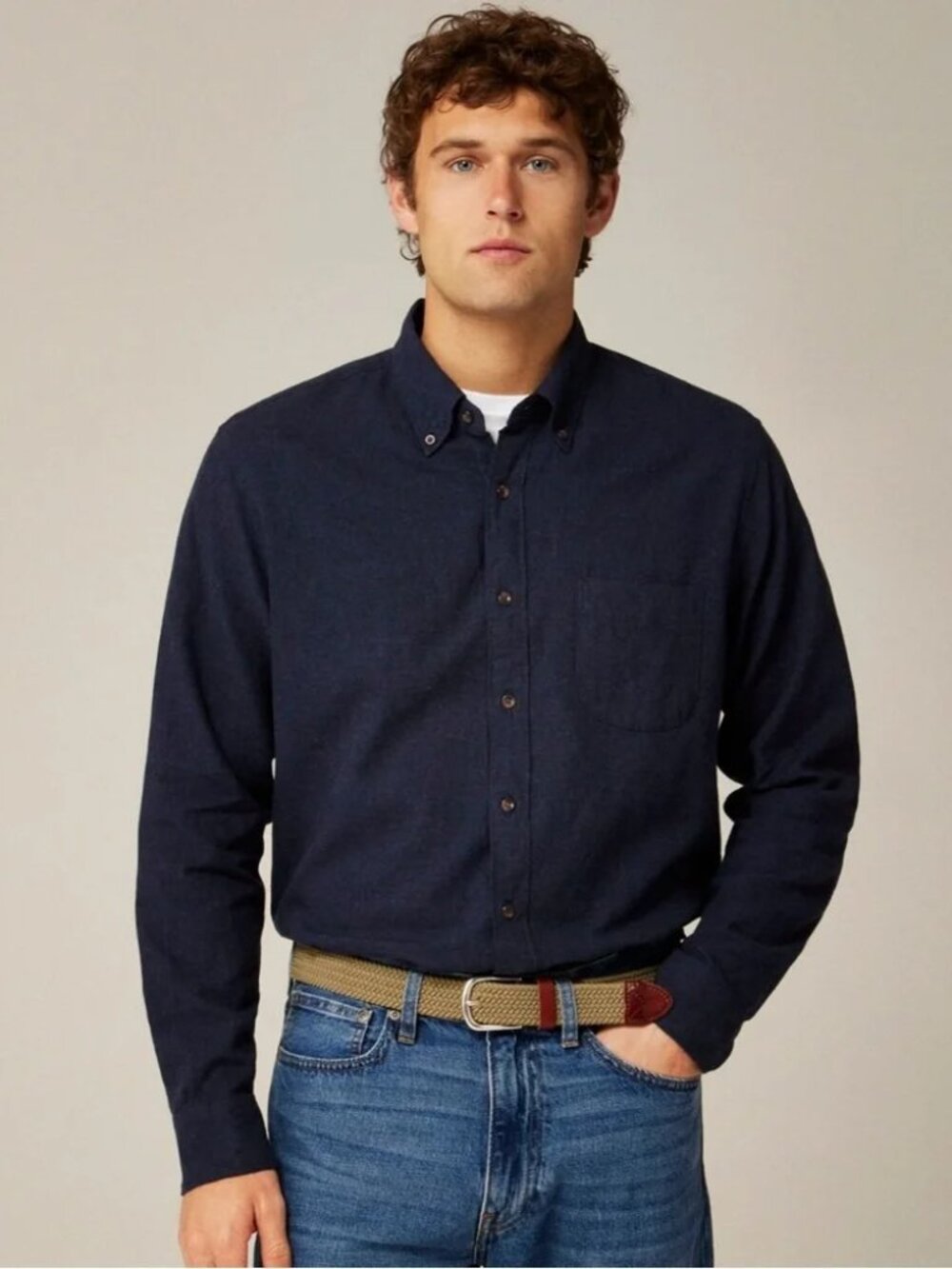 J Crew Brushed navy twill shirt Size XXL